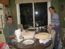 Later in the evening, Shawn takes over rolling while Kiersten continues frying the lefse.
