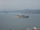 From atop the Coit Tower:  Alcatraz